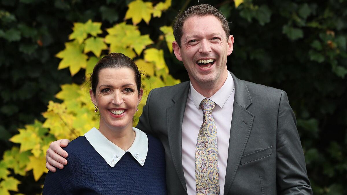 Vicky Phelan and Stephen Teap whose wife died before she was told that her smear test had been wrongly interpreted. Picture: Brian Lawless/PA Wire