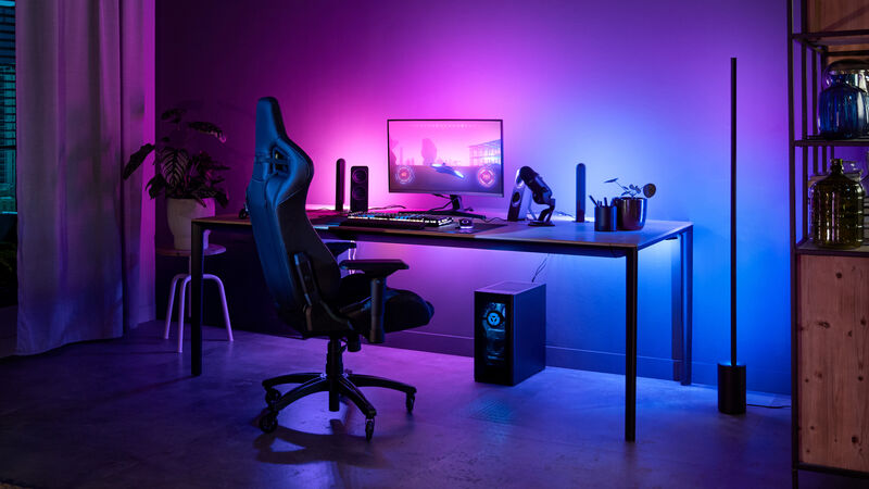 Level- up your gaming PC with the Philips Hue Play Gradient Lightstrip for PC monitors Level- up your gaming PC with the Philips Hue Play Gradient Lightstrip for PC monitors