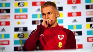 <p>RELISH: Wales' Aaron Ramsey is interviewed during a media session at the Vale Resort, Hensol. Pic: Ben Birchall/PA Wire</p>