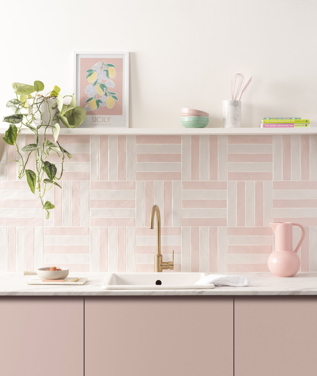 Danish pastels by Original Style, Sherbet Pink Brick, from €90, multiple suppliers.