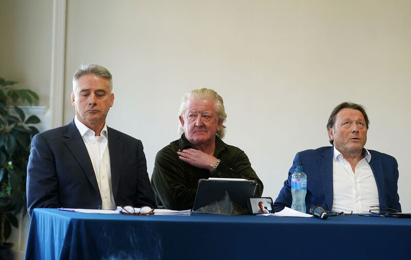 Blackrock College past pupils (from left) John Coulter, Corry McMahon and Louis Hoffman at a joint news briefing with the Spiritans. Picture: Brian Lawless/PA Wire Blackrock College past pupils (from left) John Coulter, Corry McMahon and Louis Hoffman at a joint news briefing with the Spiritans. Picture: Brian Lawless/PA Wire