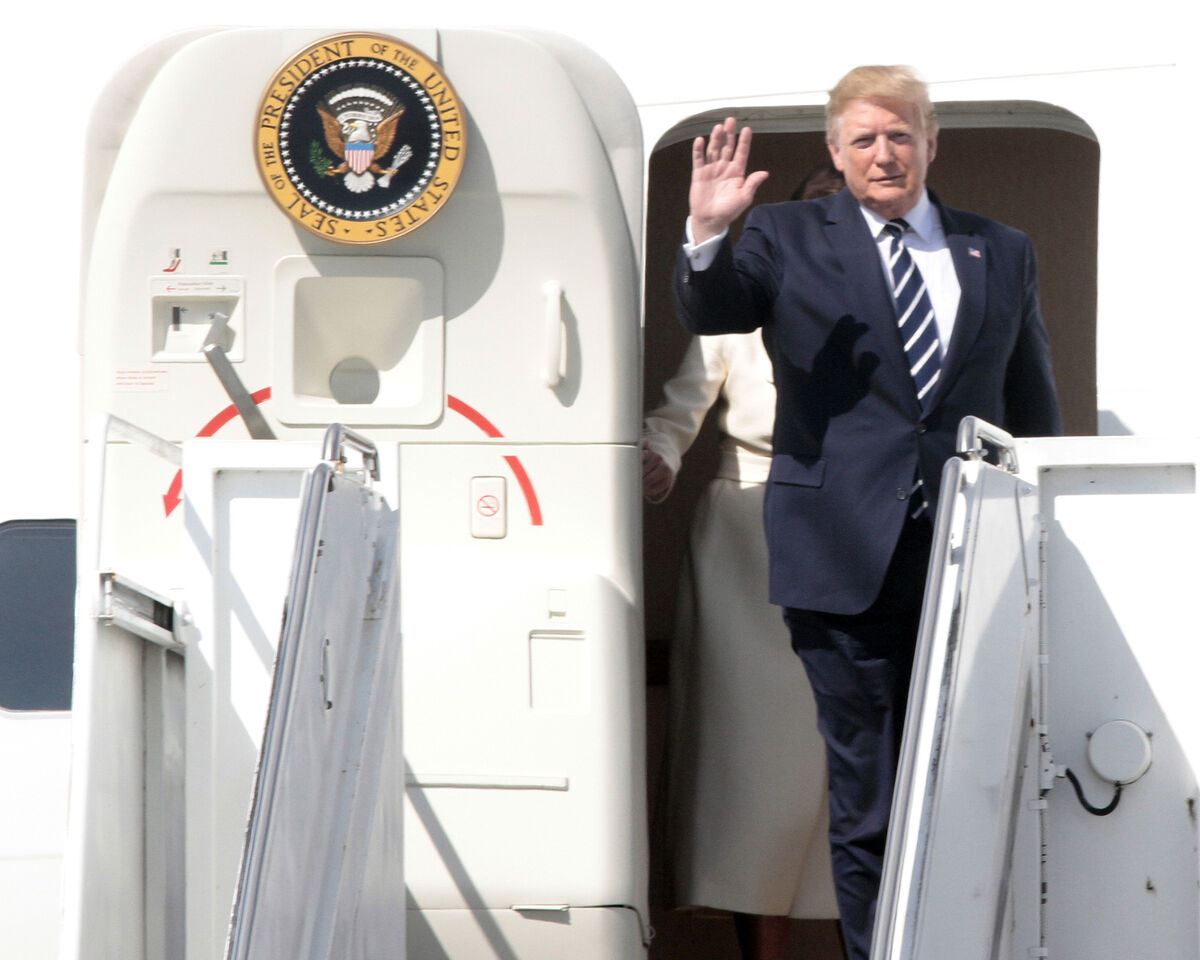 President Donald Trump arriving at Shannon Airport. Picture: Brendan Gleeson
