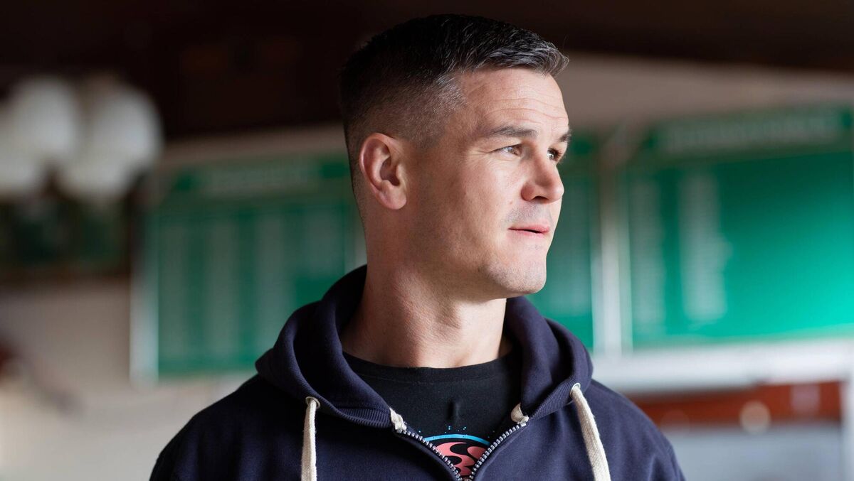 Sexton at his second home, Bective Rugby Club where his father and uncle are both listed on the green captain and president boards to the rear.