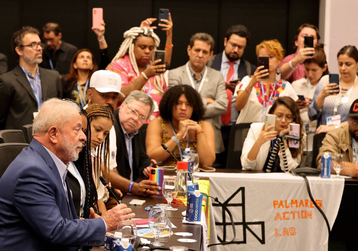 Brazilian president-elect Luiz Inacio Lula da Silva attends a meeting with representatives of Brazilian civil society during the Cop27 climate conference in Egypt's Red Sea resort city of Sharm el-Sheikh on Thursday. Picture: Joseph Eid/AFP via Getty Images