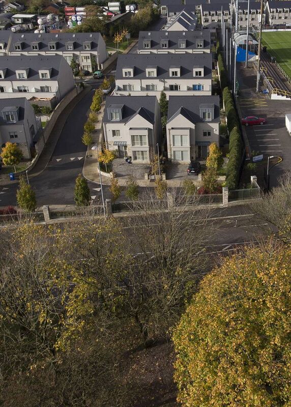 Aylesbury (No 4 centre of pic, left) faces an entrance to Beaumont public park