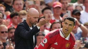 Cristiano Ronaldo feels his relationship with Manchester United manager Erik ten Hag (left) has broken down (Ian Hodgson/PA)