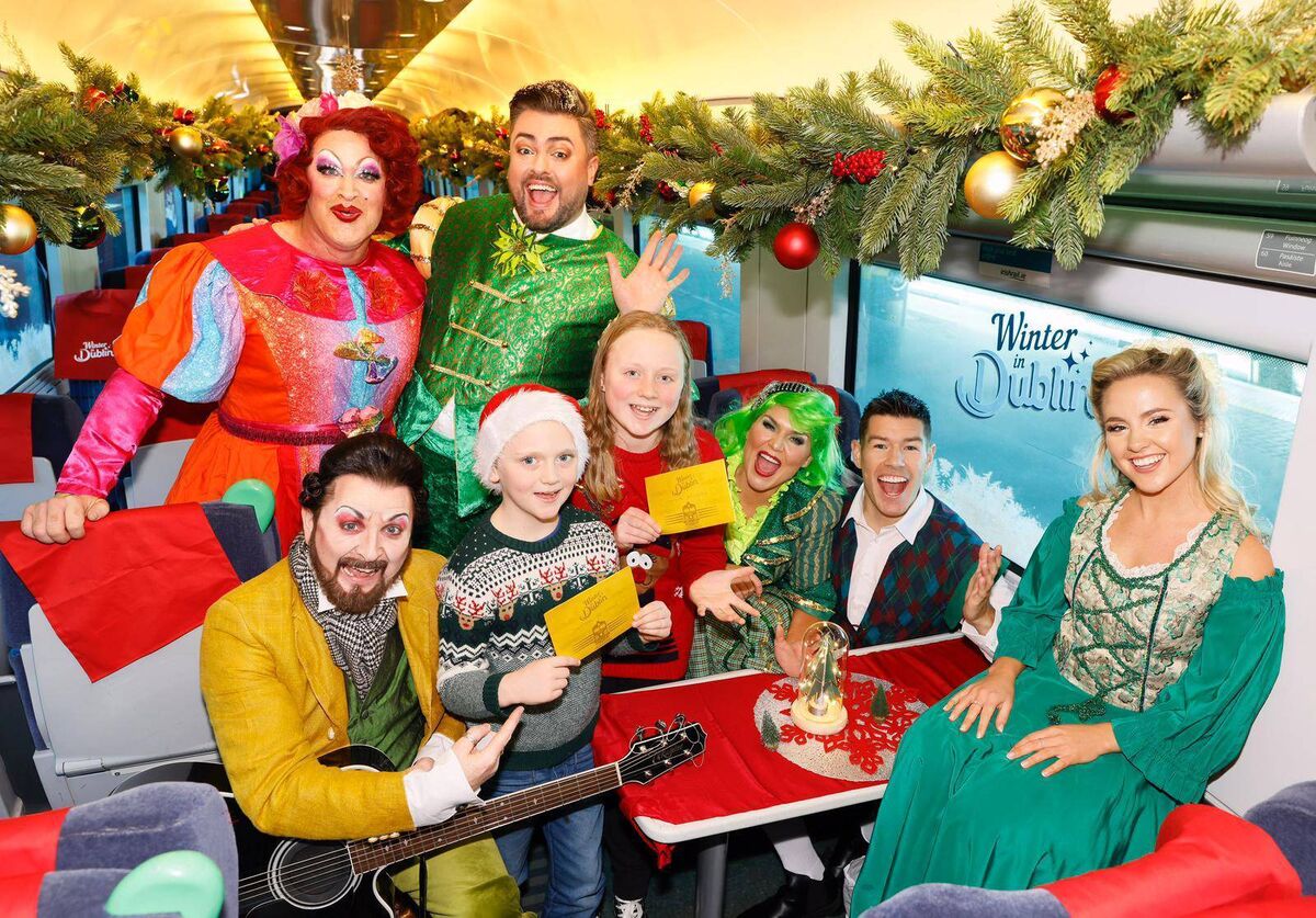 The cast of the Olympia Panto ‘Olly, Polly and the Beanstalk’, on board the Winter in Dublin festive train The cast of the Olympia Panto ‘Olly, Polly and the Beanstalk’, on board the Winter in Dublin festive train