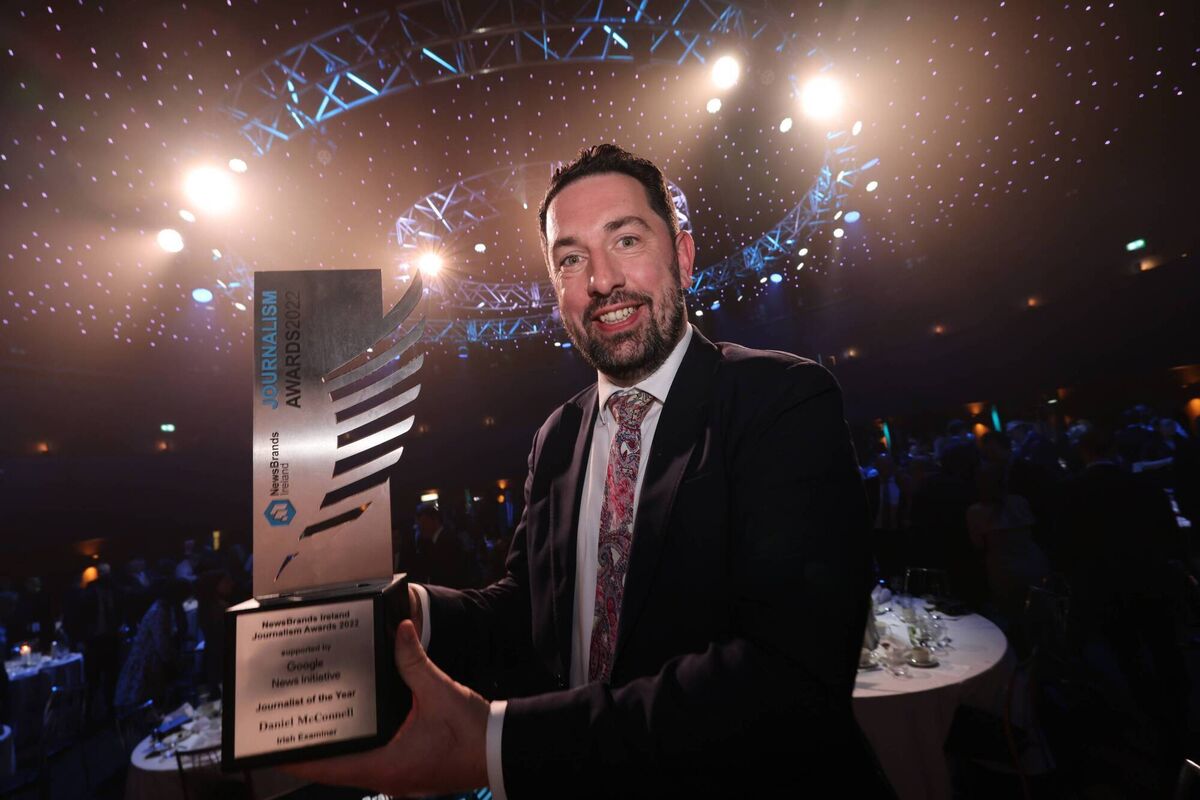 Journalist of the Year Daniel McConnell at the Newsbrands Journalism Awards 2022. Picture:  Fennell Photography 2022