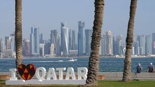 <p>A Qatar 2022 sign in Doha. Picture:  Nick Potts/PA Wire.</p>