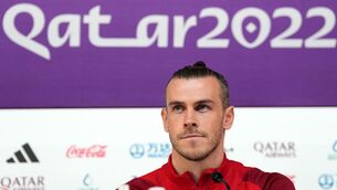 <p>INSPIRING: Wales captain Gareth Bale speaking at a press conference before his side’s World Cup opener against the United States. Pic: Peter Byrne/PA</p>