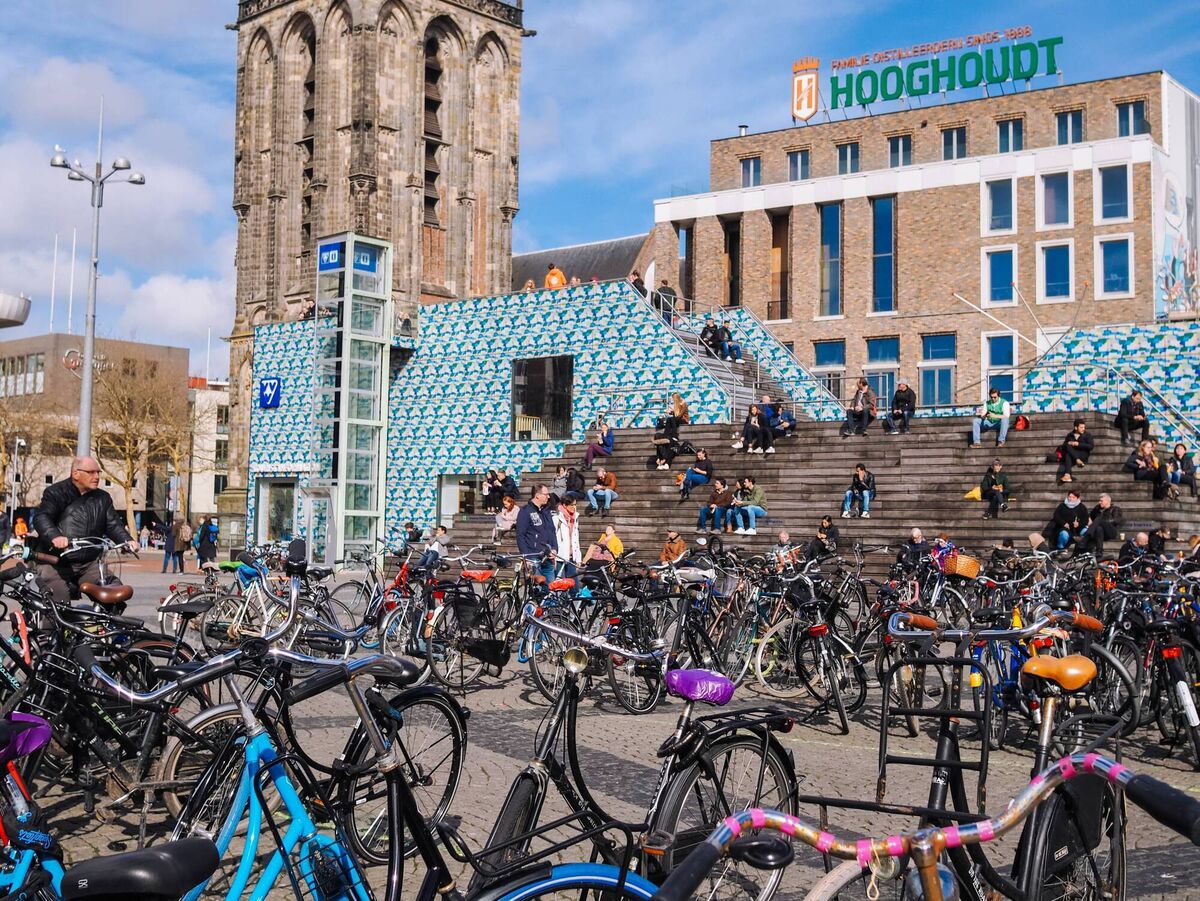 Bicycle parking in Groningen.