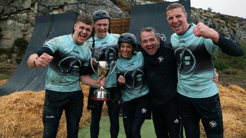 The Nugent family with coach Davy Fitzgerald, on Ireland's Fittest Family.