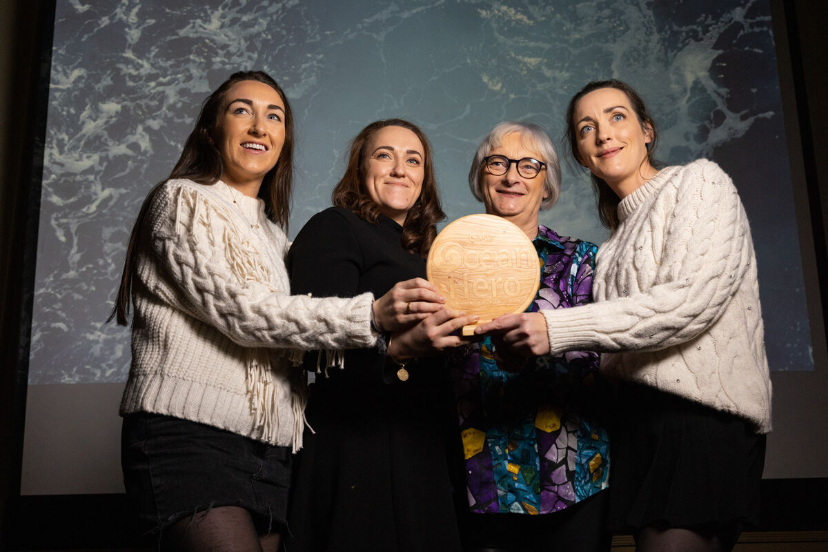Members of the Hastings family (from left) Angela; Niamh; Anne and Louise Hastings, of Keep Our Beaches Clean in Louisburgh, Co. Mayo who won the Group of the Year Award