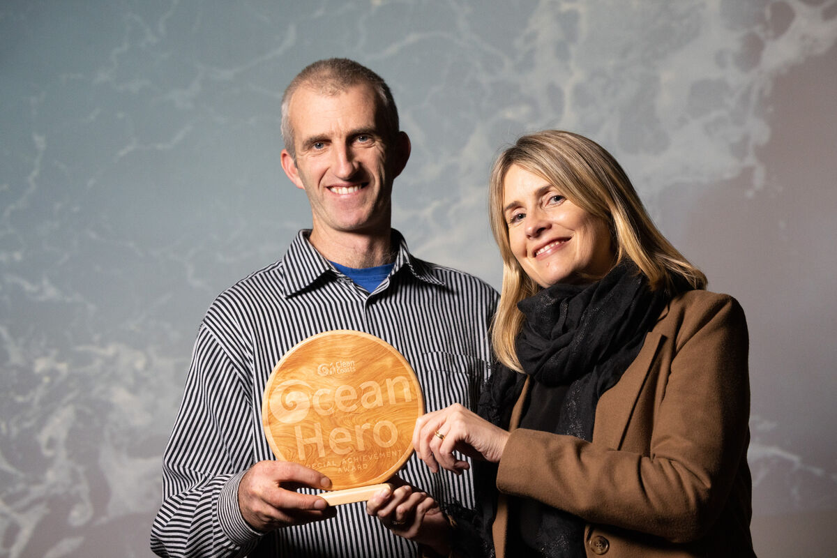Aidan O’Connor; and Martha Hastings from Maharees Conservation Association CLG in Co. Kerry; winner of the Special Achievement Award at the Clean Coasts’ Ocean Hero Awards 2022
