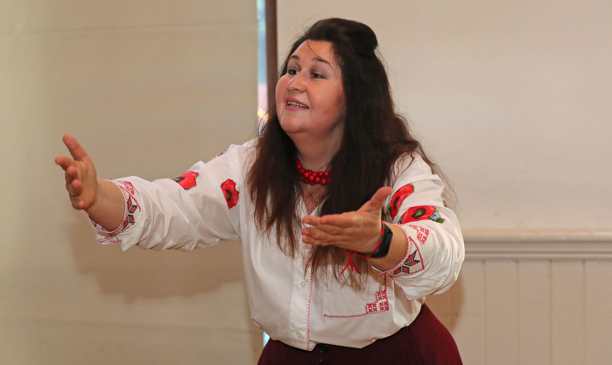 Last month, the choir’s conductor Svetlana Deikun (pictured) performed traditional Ukrainian song and dance with her daughter at the Lord Mayor’s Community Heritage Concert at Cork City Hall, which received a lengthy standing ovation. Picture: Jim Coughlan Last month, the choir’s conductor Svetlana Deikun (pictured) performed traditional Ukrainian song and dance with her daughter at the Lord Mayor’s Community Heritage Concert at Cork City Hall, which received a lengthy standing ovation. Picture: Jim Coughlan
