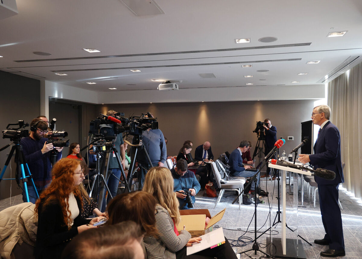 Gabriel Scally at today's media briefing about his final report into the Cervical Check scandal in the Radisson Blu Royal Hotel, Dublin, Picture: Sam Boal/RollingNews Gabriel Scally at today's media briefing about his final report into the Cervical Check scandal in the Radisson Blu Royal Hotel, Dublin, Picture: Sam Boal/RollingNews