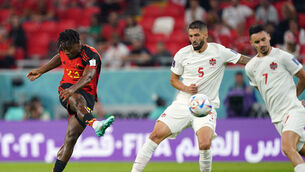 <p>CHANCE SEIZED: Belgium's Michy Batshuayi (left) was the match-winner for Belgium. Pic: Mike Egerton/PA Wire.</p>