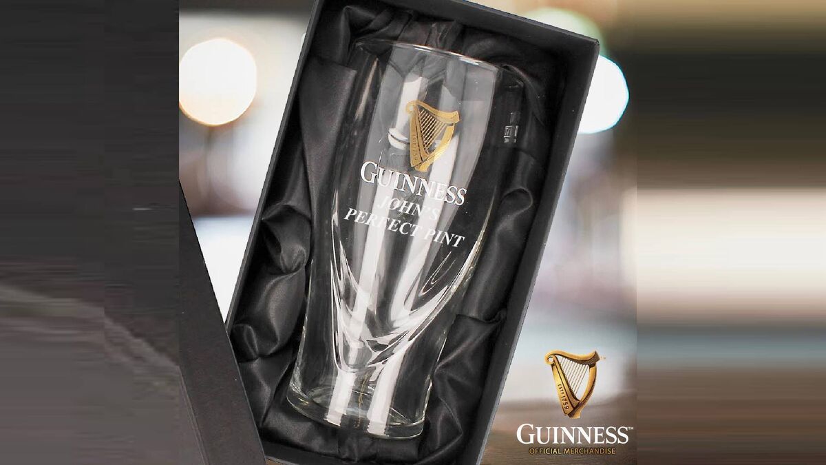 Thoughtful gifts for him &amp; her: This pint glass is a popular item at Carroll's this Christmas — not least because it can be engraved with a heartfelt message.