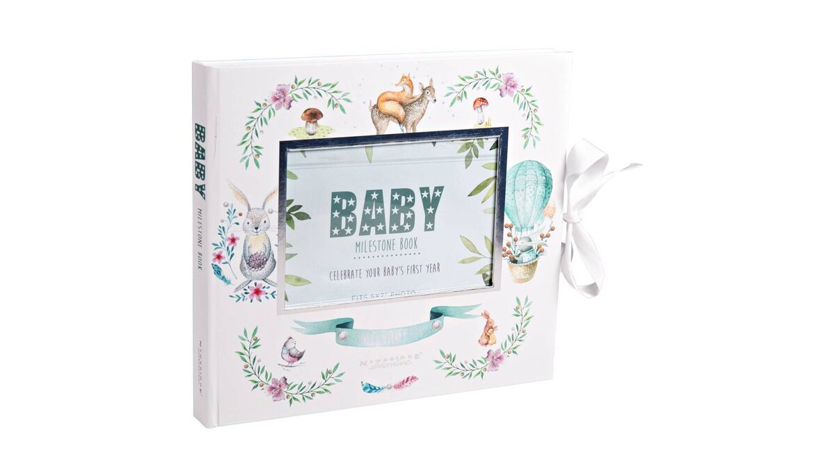 Keep precious all the memories of your newborn's first Christmas with this beautifully illustrated baby milestone book from Newbridge Silverware.