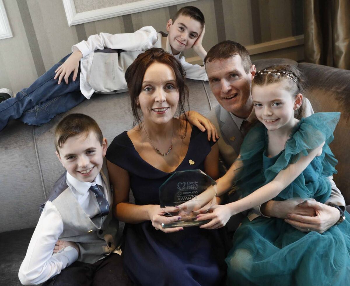 Colette O’Shea cares for her husband Kieran who has motor neuron disease and frontal lobe dementia, as well as their son Luke, 11, who was diagnosed in 2018 with advanced Crohn’s disease. Colette O’Shea cares for her husband Kieran who has motor neuron disease and frontal lobe dementia, as well as their son Luke, 11, who was diagnosed in 2018 with advanced Crohn’s disease.