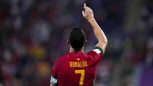 <p>TRIBUTE: Portugal's Cristiano Ronaldo celebrates after scoring from the penalty spot. Picture: AP Photo/Manu Fernandez</p>