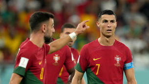 <p>CLUB AND COUNTRY: Portugal's Bruno Fernandes and Cristiano Ronaldo during the win over Ghana.</p>