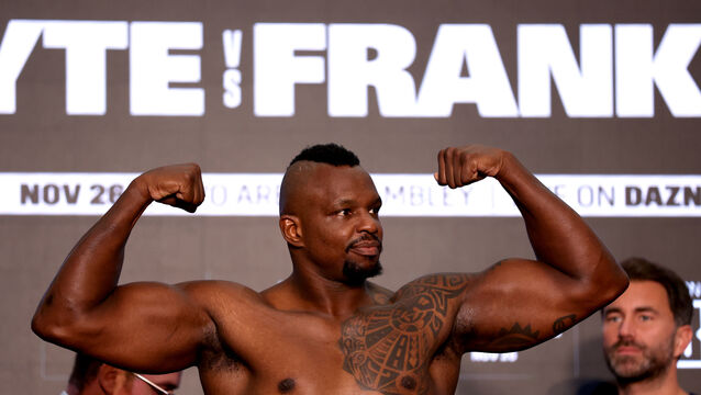 WEIGHTY MATTER: Dillian Whyte will be giving away almost half a stone to his American rival. Pic: Steven Paston/PA <p>WEIGHTY MATTER: Dillian Whyte will be giving away almost half a stone to his American rival. Pic: Steven Paston/PA</p>
