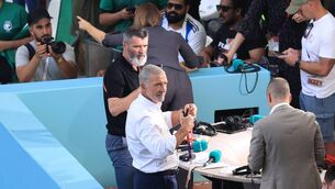 <p>ARGIE BARGIE: ITV pundits Roy Keane and Graeme Souness during the FIFA World Cup Qatar 2022 Group C match between Argentina and Saudi Arabia. Pic: Simon Stacpoole/Offside/Offside via Getty Images</p>