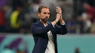 England manager Gareth Southgate applauds the fans after a 0-0 draw with the United States in the FIFA World Cup Group B match at the Al Bayt Stadium, Qatar (Mike Egerton/PA)