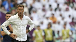 <p>The half-time talk by Saudi Arabia's coach, Hervé Renard, during their triumph over Argentina instantly became one of the highlights of this World Cup.  Picture: Ricardo Mazalan/AP</p>