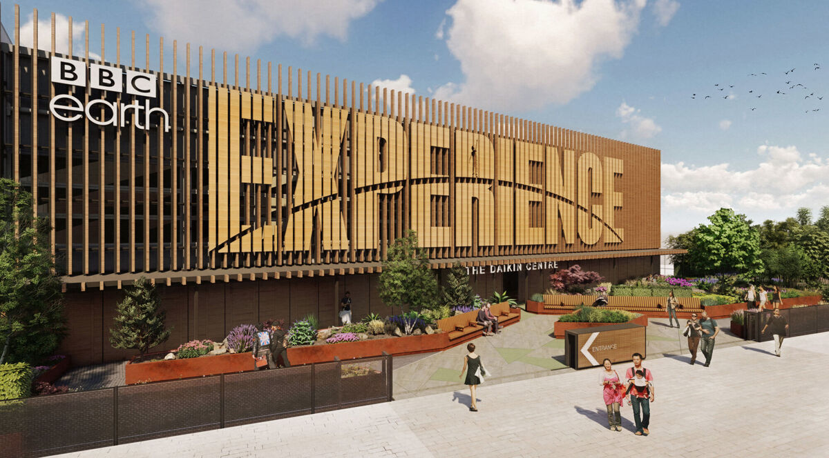 CGI impression of the front facade of the BBC Earth Experience, which will arrive at the brand new Daikin Centre in Earl's Court, London in March. Picture: Woo Architects/BBC Earth Experience/PA Wire