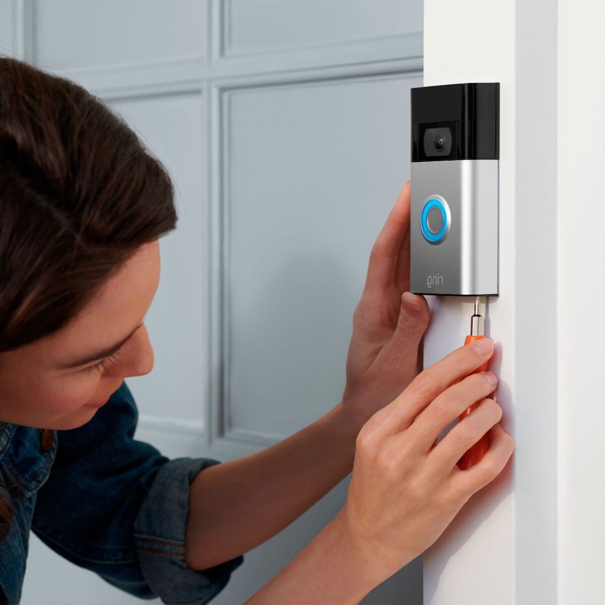 The wired Ring doorbell. The wired Ring doorbell.