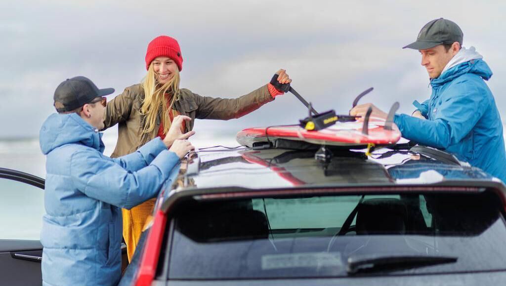 With a roomy boot and the roof as well, there are plenty of options to load up the Kia Niro with boards for a day out on the waves. 