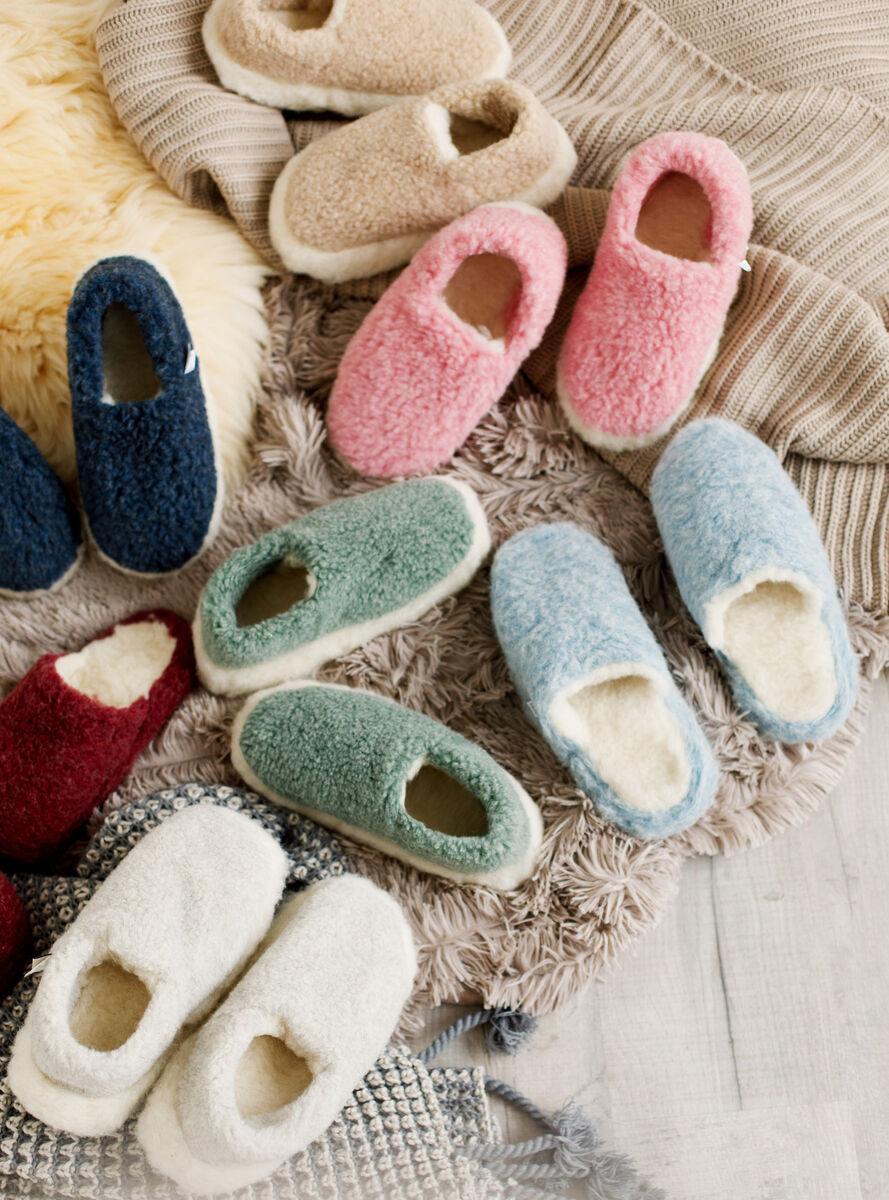 100 per cent Irish wool slippers, The Sweater Shop, €24.95
100 per cent Irish wool slippers, The Sweater Shop, €24.95