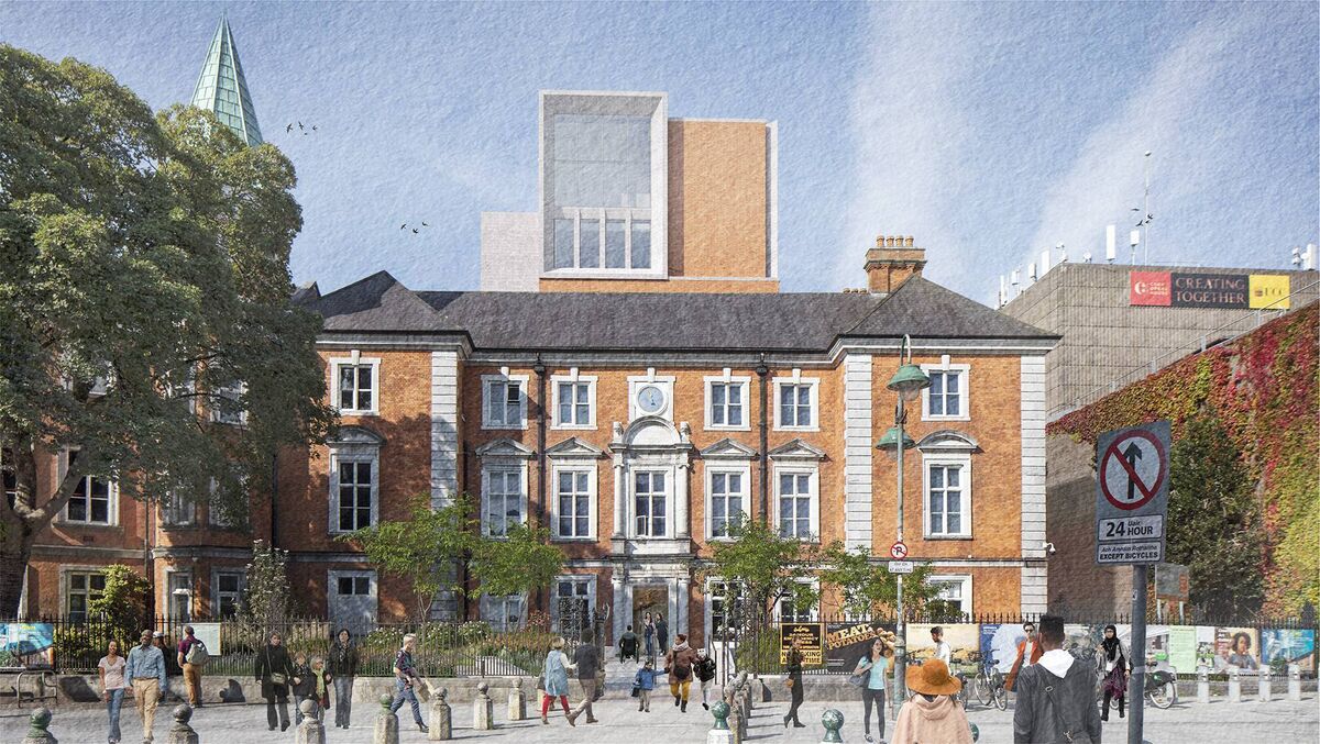 An Artist's impression of the Crawford Art Gallery extension from Emmet Place. Picture: Grafton Architects