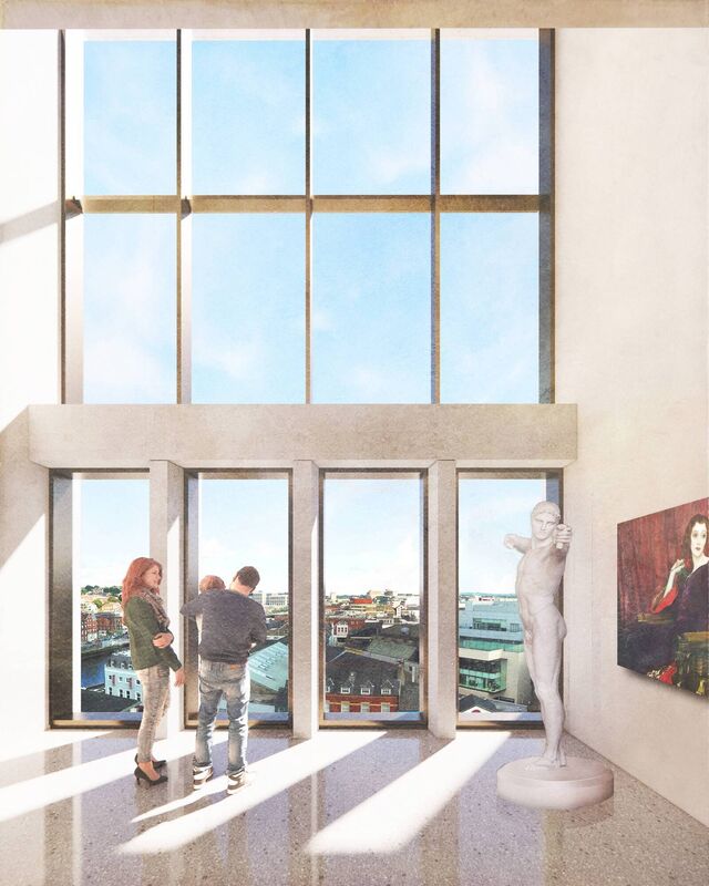 Artist impression of a view from the gallery. Picture: Grafton Architects