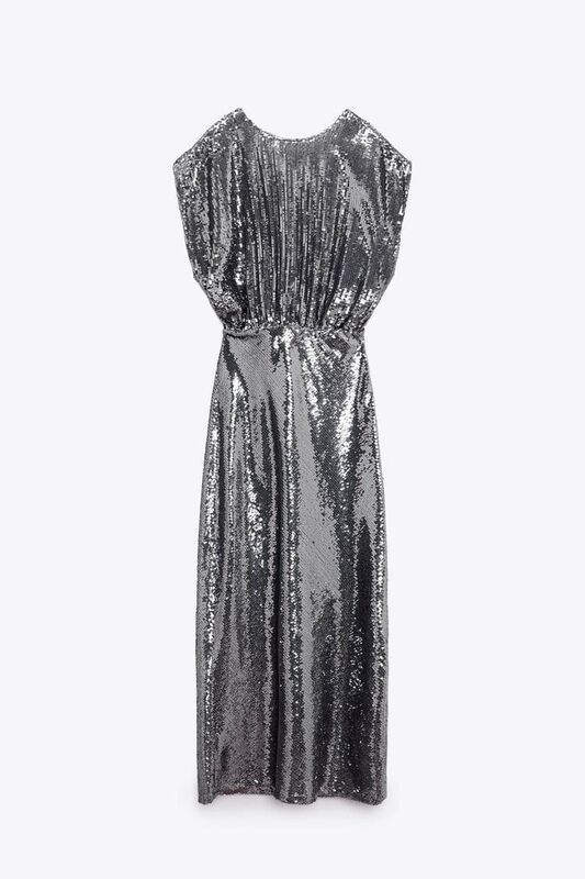 Long sequinned dress, Zara, €59.95 