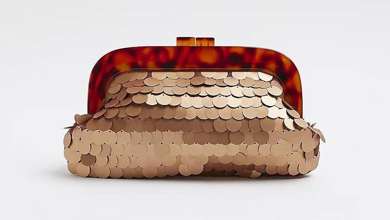 Sequin clutch, River Island, €42