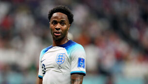 <p>Absent: England's Raheem Sterling. Pic: Martin Rickett/PA Wire.</p>
