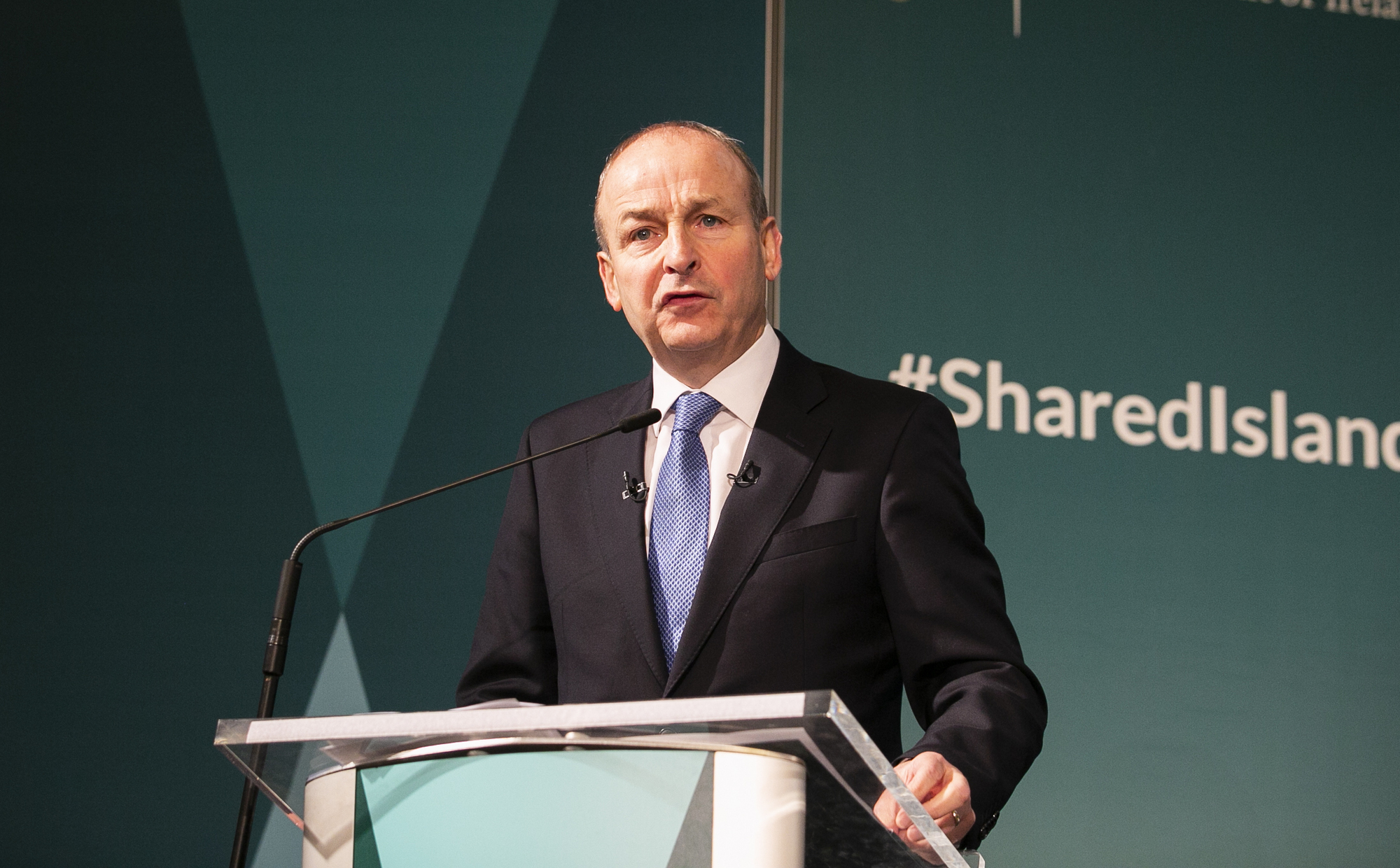 Taoiseach Micheal Martin TD during the Shared Island forum at Dublin Castle where he outlined a new programme of North-South and all-island investment projects. Picture: Gareth Chaney/ Collins 