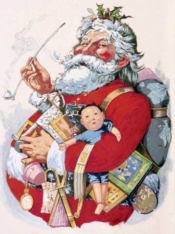  Colour version of cartoonist Thomas Nast's 'Merry Old Santa Claus', Harper's Weekly, 1 Jan. 1881