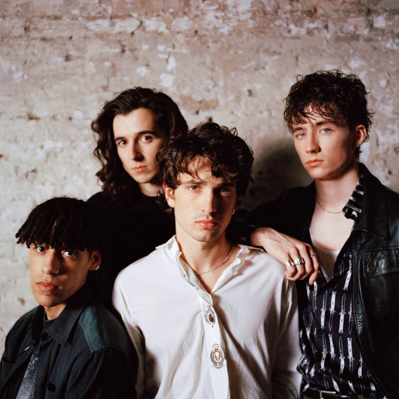 Elijah Hewson, bassist Robert Keating, drummer Ryan McMahon and guitarist Josh Jenkinson of Inhaler 