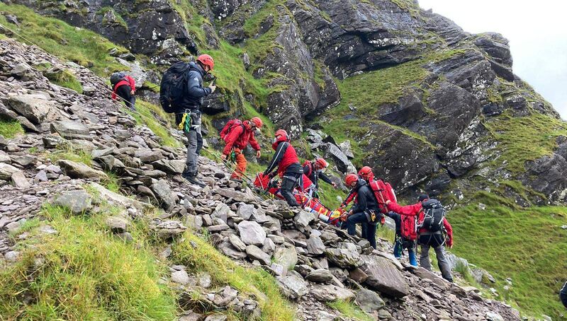 Kerry Mountain Rescue team in action on Carrauntwohill. Pictures: Kerry Mountain Rescue Team Kerry Mountain Rescue team in action on Carrauntwohill. Pictures: Kerry Mountain Rescue Team