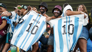 Argentina fans in the stands prior to the clash with Australia (Mike Egerton/PA)