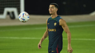 <p>ASSESSING HIS OPTIONS: Portugal's Cristiano Ronaldo. Pic: AP Photo/Francisco Seco</p>