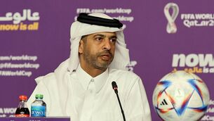 <p>'DEATH IS A NATURAL PART OF LIFE': Nasser al-Khater, the chief executive of the FIFA World Cup Qatar 2022 organisation. Pic: KARIM JAAFAR / AFP</p>