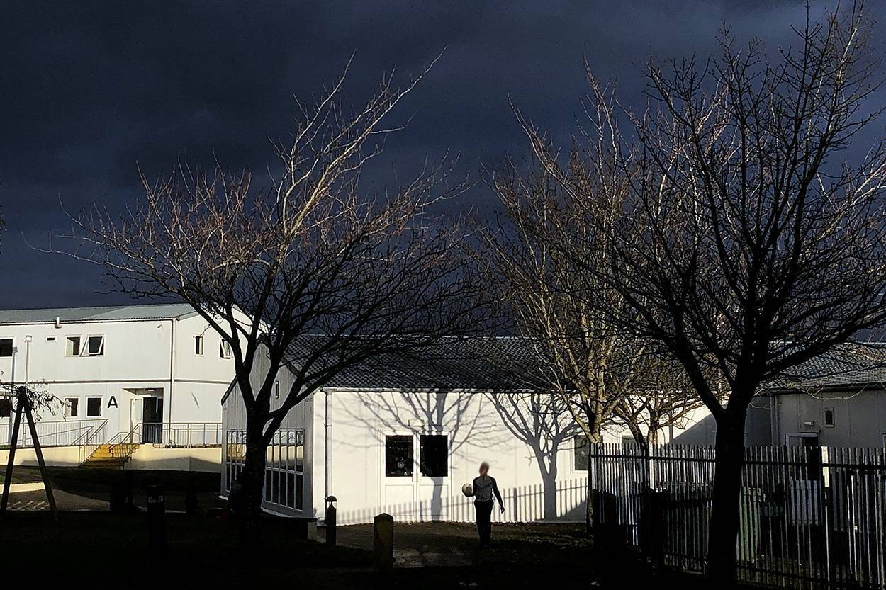 Migrant men sharing tents at Clare refugee centre