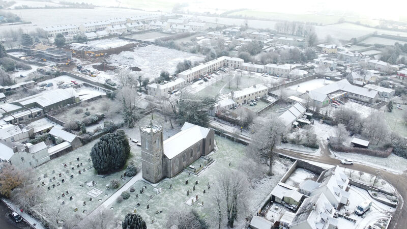 A general view of St Nicolas Church of Ireland, Dunalavin in County Wicklow. Parts of Ireland have been blanketed in snow with forecasters warning that freezing conditions are set to continue. Picture: Niall Carson/PA Wire