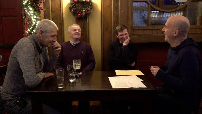 Tomás Ó Flatharta. Mikey Sheehy, Tomás Ó Sé and Paul Rouse at the South County Bar in Douglas, Cork. 