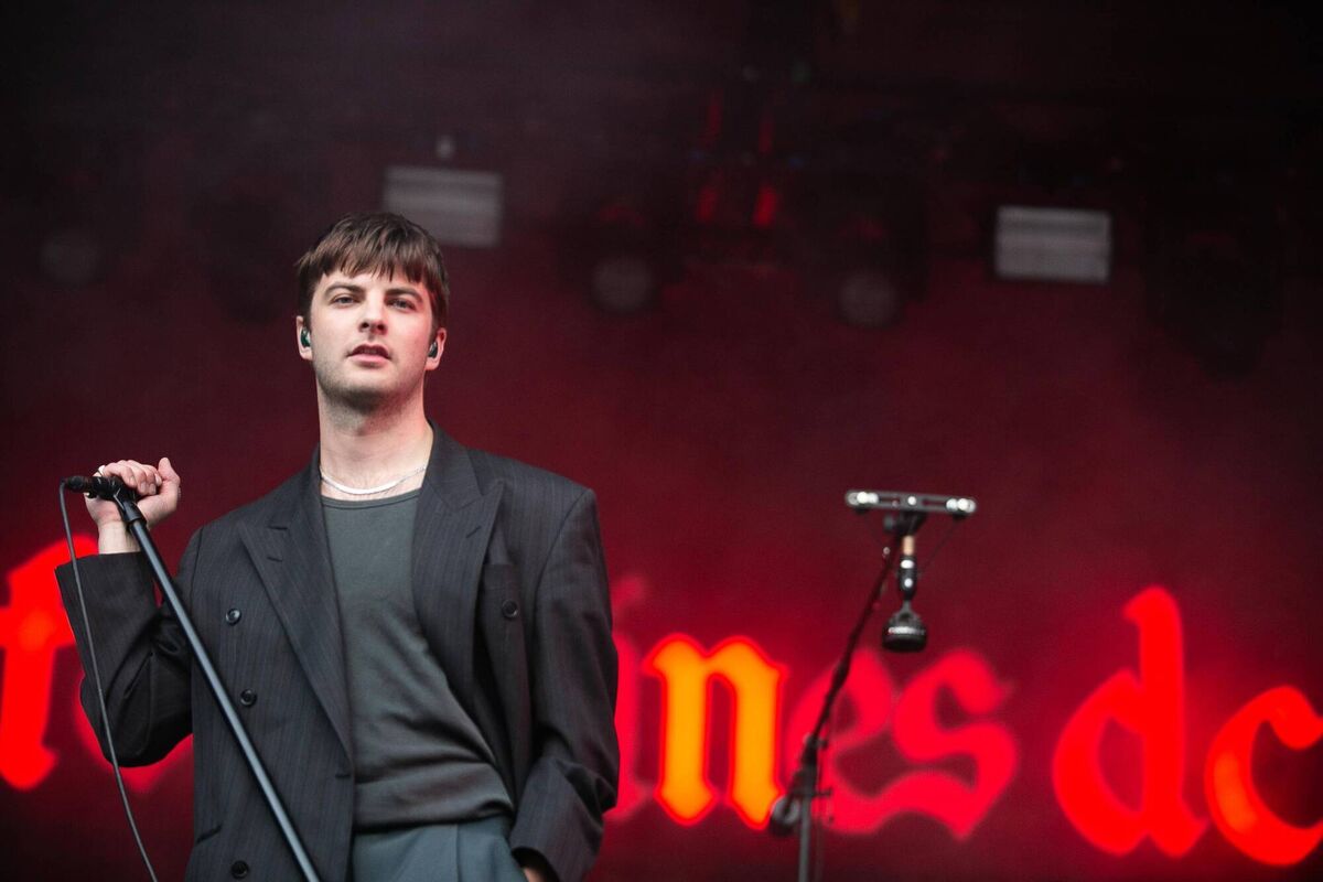 Grian Chatten of Fontaines D.C. performs live at the Iveagh Gardens. Picture: Kieran Frost/Redferns